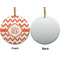 Chevron Ceramic Flat Ornament - Circle Front & Back (APPROVAL)