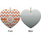 Chevron Ceramic Flat Ornament - Heart Front & Back (APPROVAL)