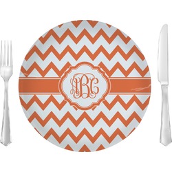 Chevron Glass Lunch / Dinner Plate 10" (Personalized)