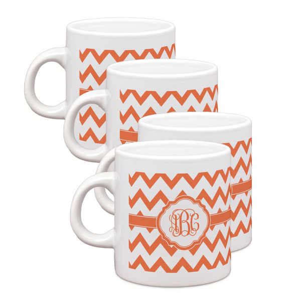 Custom Chevron Single Shot Espresso Cups - Set of 4 (Personalized)