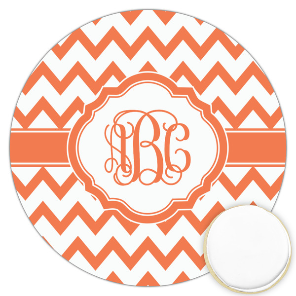Custom Chevron Printed Cookie Topper - 3.25" (Personalized)