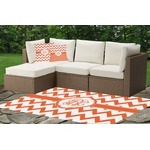 Chevron Indoor / Outdoor Rug - Custom Size w/ Monogram