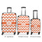 Chevron Luggage Bags all sizes - With Handle