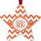 Chevron Metal Star Ornament - Front