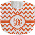 Chevron Velour Baby Bib w/ Monogram