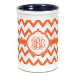 Chevron Ceramic Pencil Holders - Blue