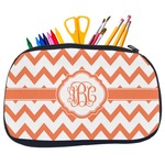 Chevron Neoprene Pencil Case - Medium w/ Monogram