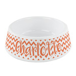 Chevron Plastic Dog Bowl - Small (Personalized)