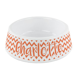 Chevron Plastic Dog Bowl - Small (Personalized)