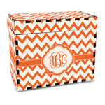 Chevron Wood Recipe Box - Full Color Print (Personalized)