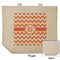 Chevron Reusable Cotton Grocery Bag - Front & Back View