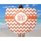 Chevron Round Beach Towel - In Use