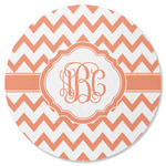 Chevron Round Rubber Backed Coaster (Personalized)