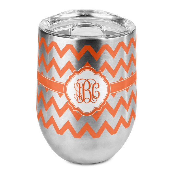 Custom Chevron Stemless Wine Tumbler - Full Print (Personalized)