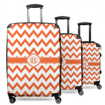 Chevron 3 Piece Luggage Set - 20" Carry On, 24" Medium Checked, 28" Large Checked (Personalized)