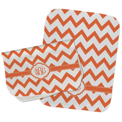 Chevron Burp Cloths - Fleece - Set of 2 w/ Monogram