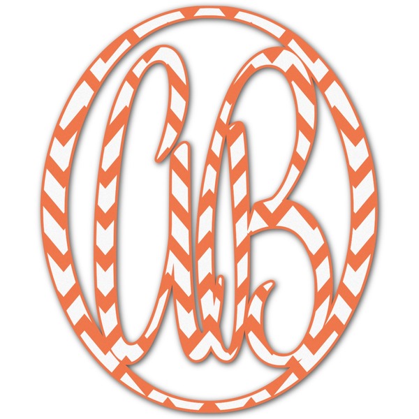 Custom Chevron Monogram Decal - Custom Sizes (Personalized)