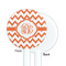 Chevron White Plastic 5.5" Stir Stick - Single Sided - Round - Front & Back