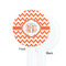 Chevron White Plastic 7" Stir Stick - Single Sided - Round - Front & Back