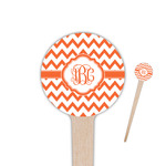 Chevron 4" Round Wooden Food Picks - Single Sided (Personalized)