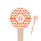 Chevron Wooden 4" Food Pick - Round - Closeup