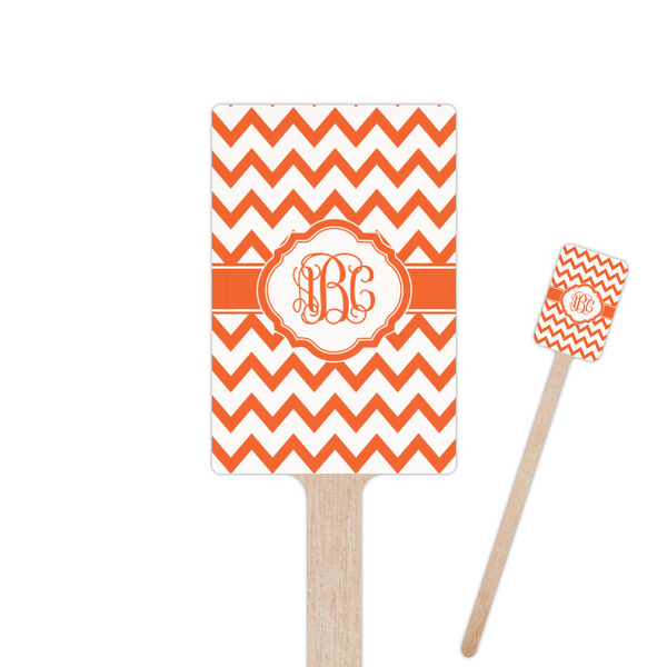 Custom Chevron 6.25" Rectangle Wooden Stir Sticks - Double Sided (Personalized)