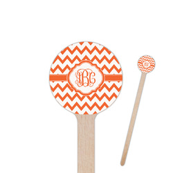 Chevron 7.5" Round Wooden Stir Sticks - Single Sided (Personalized)