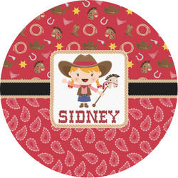 Red Western Multipurpose Round Labels - 1" (Personalized)