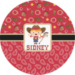 Red Western Multipurpose Round Labels - 2" (Personalized)