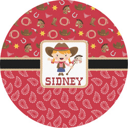 Red Western Multipurpose Round Labels - 2" (Personalized)