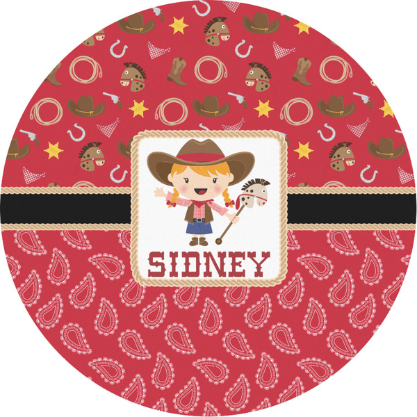 Custom Red Western Multipurpose Round Labels - 3" (Personalized)