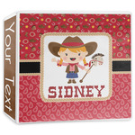 Red Western 3-Ring Binder - 3 inch (Personalized)