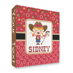 Red Western 3 Ring Binder - Full Wrap - 2" (Personalized)