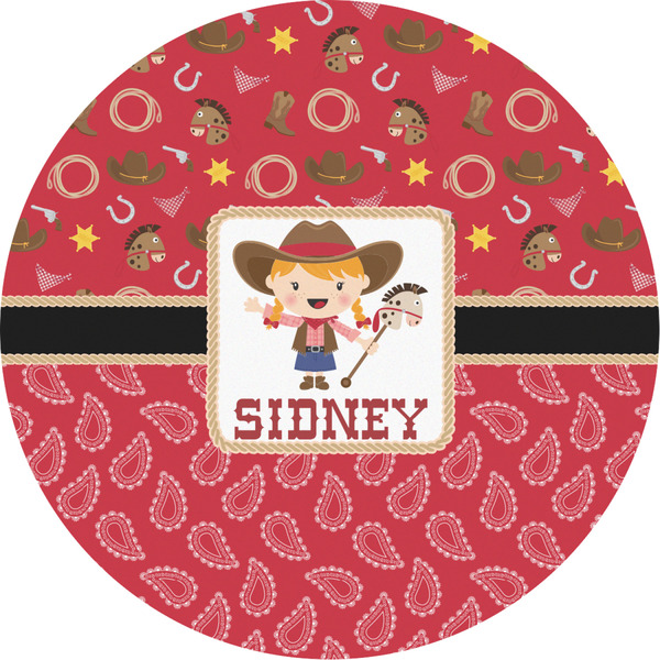 Custom Red Western Multipurpose Round Labels - 4" (Personalized)