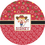 Red Western Multipurpose Round Labels - 5" (Personalized)