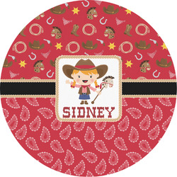 Red Western Multipurpose Round Labels - 5" (Personalized)