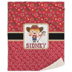 Red Western Sherpa Throw Blanket (Personalized)