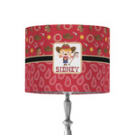 Red Western 8" Drum Lamp Shade - Fabric (Personalized)