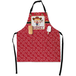 Red Western Apron With Pockets w/ Name or Text