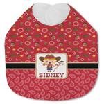 Red Western Jersey Knit Baby Bib w/ Name or Text