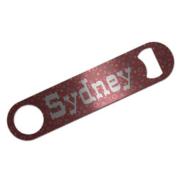 Red Western Bar Bottle Opener - Silver w/ Name or Text