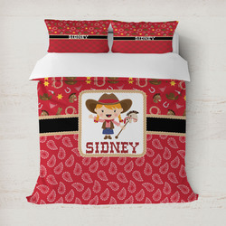 Red Western Duvet Cover Set - Full / Queen (Personalized)