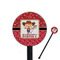 Red Western Black Plastic 5.5" Stir Stick - Round - Closeup