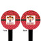 Red Western Black Plastic 6" Food Pick - Round - Double Sided - Front & Back