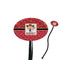 Red Western Black Plastic 7" Stir Stick - Oval - Closeup