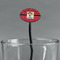 Red Western Black Plastic 7" Stir Stick - Oval - Main