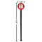 Red Western Black Plastic 7" Stir Stick - Round - Dimensions