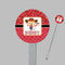 Red Western Clear Plastic 7" Stir Stick - Round - Closeup