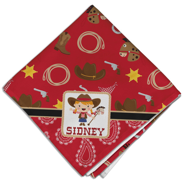 Custom Red Western Cloth Dinner Napkin - Single w/ Name or Text