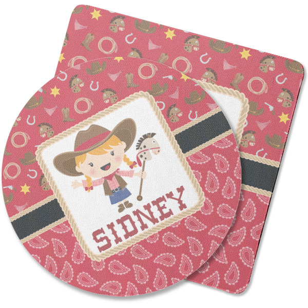 Custom Red Western Rubber Backed Coaster (Personalized)